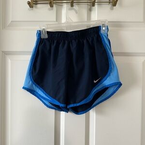 Nike Dri Fit Lined Running Shorts Navy Blue Light Blue Women’s Size S